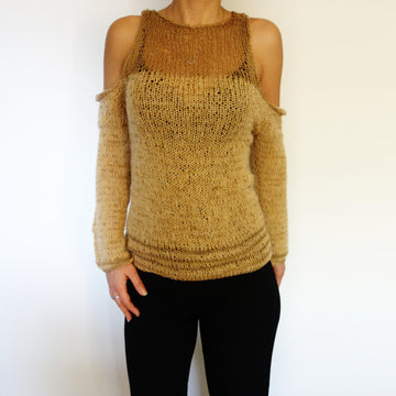 Nude Open Shoulder Sweater