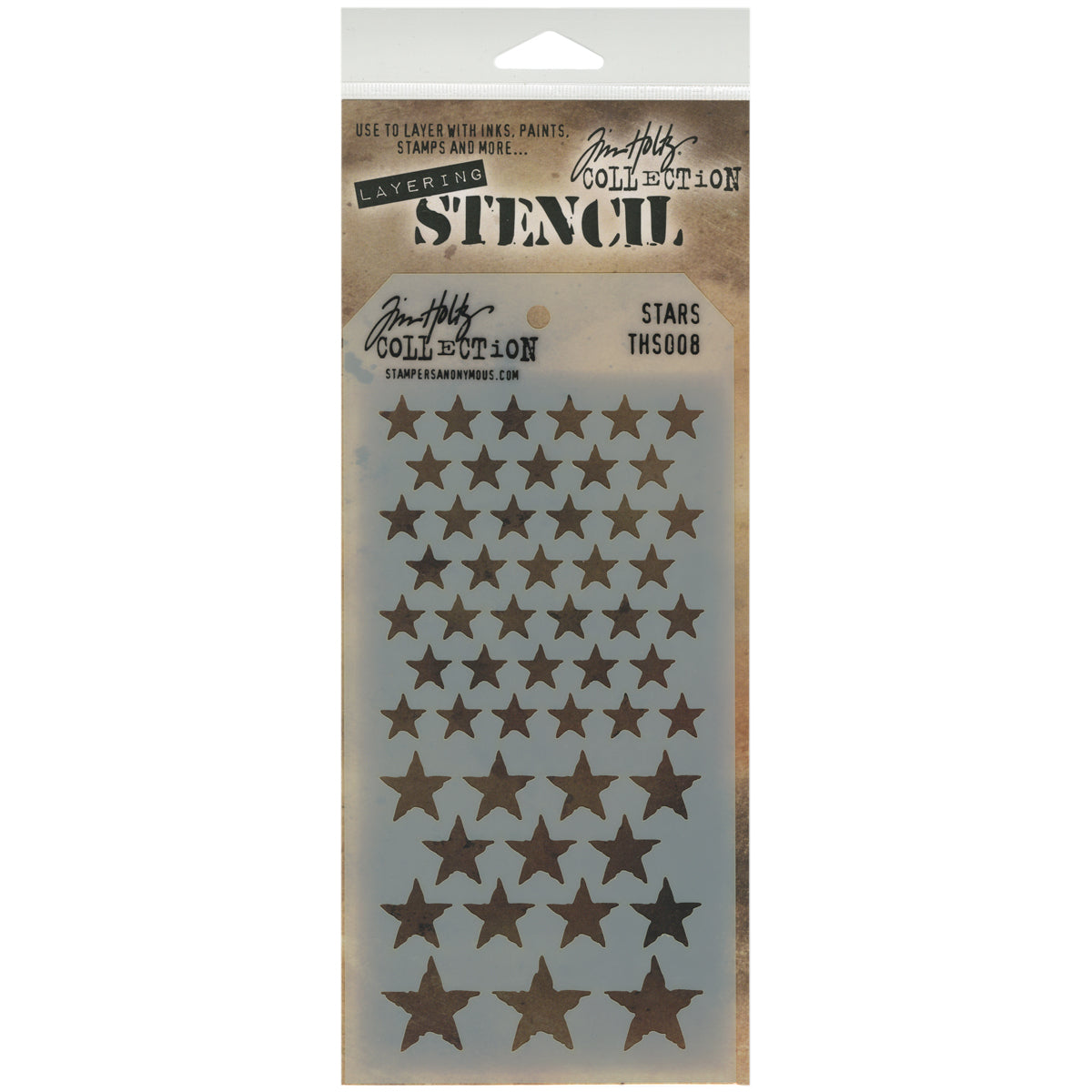 Stampers Anonymous Tim Holtz Layered Stencil 4.125"X8.5" - Stars