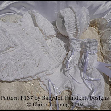 Vintage Style Lacy Matinee Set 16-22” dolls/preemie-3m+ baby