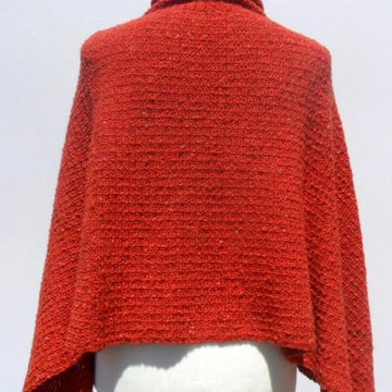 Burnt Orange Turtleneck Poncho