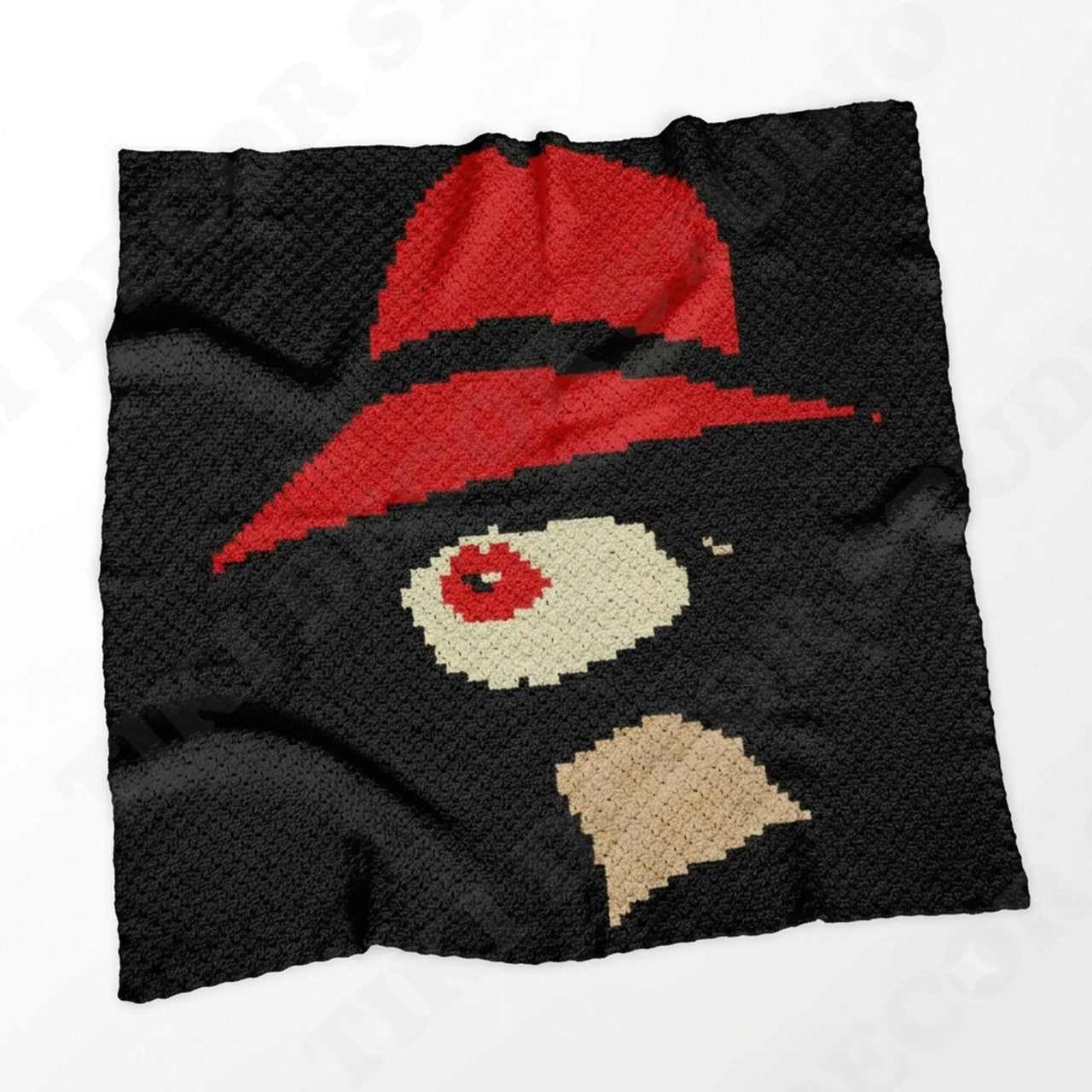 Red Hat Woman Blanket C2C Crochet PATTERN