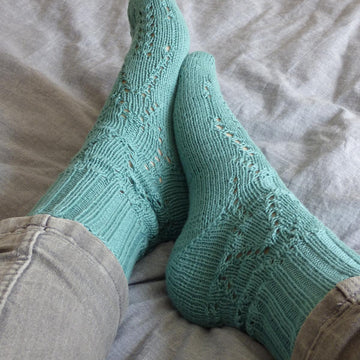 Turquoise Leaf Socks
