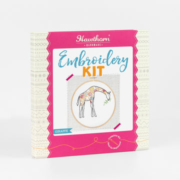 Hawthorn Handmade Giraffe Printed Embroidery Kit