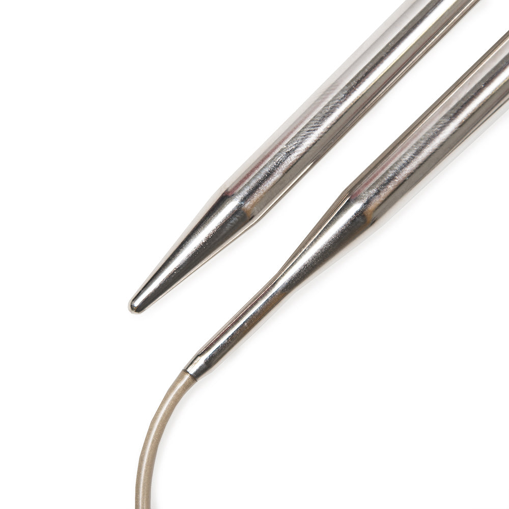 AddiPremium Classic Circular Knitting Needle with Brass Tips and Gold Cords 80cm