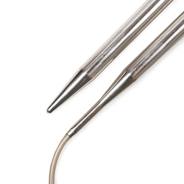 AddiPremium Classic Circular Knitting Needle with Brass Tips and Gold Cords 80cm