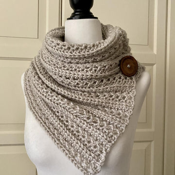 Easy Crochet Scarf Pattern: Cute-N-Easy Buttoned Cowl-Scarf