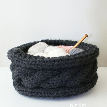 Twisted Cable Chunky Knit Basket (HomDec011)