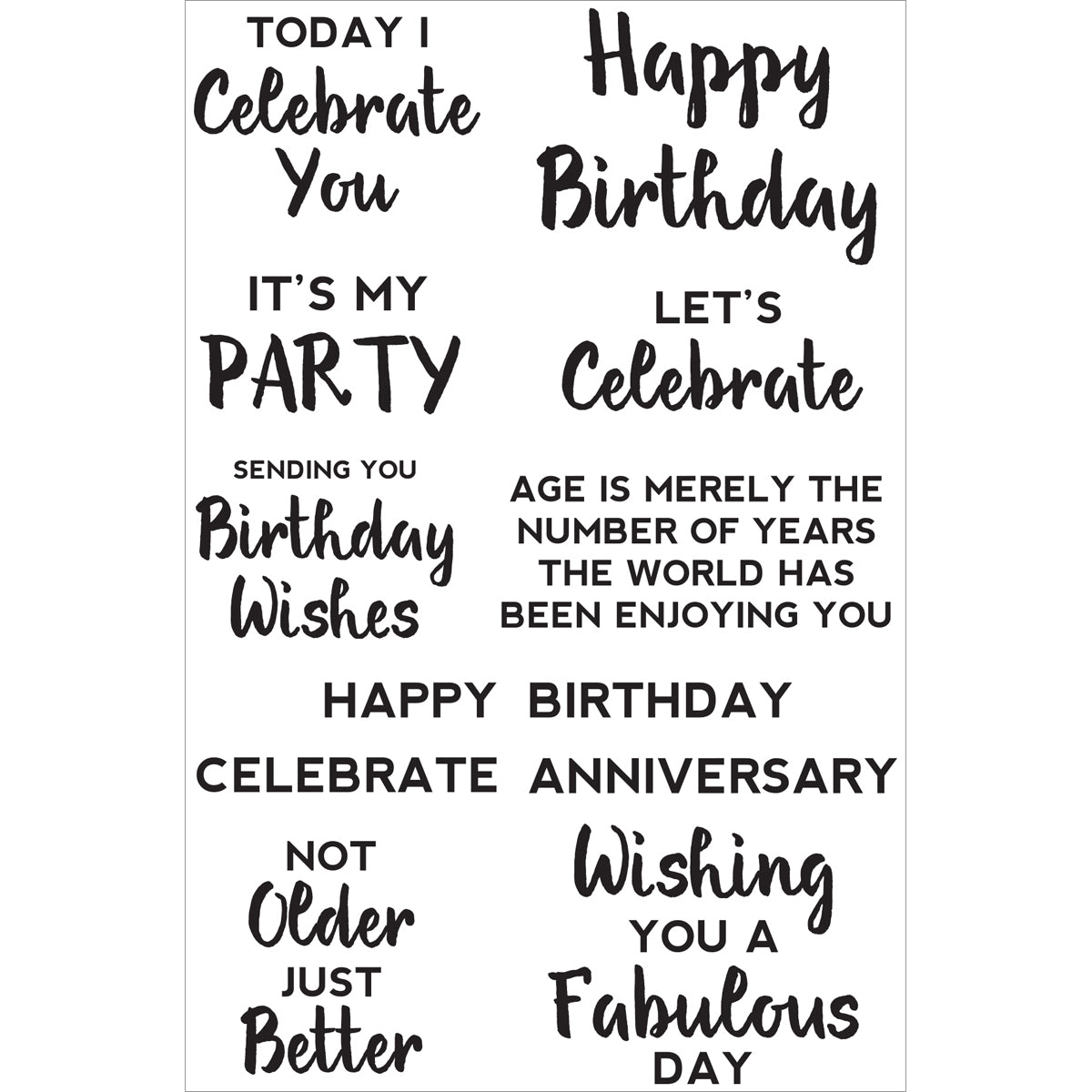 Kaisercraft Sentiments Background Stamp 4"X6" - Birthday