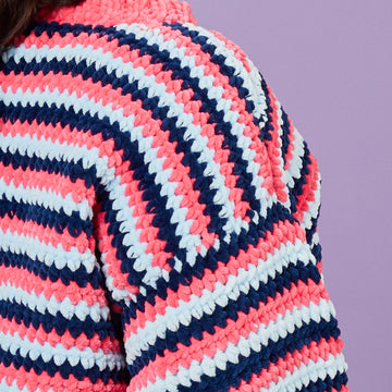 Laid Back Bomber - Free Jacket Crochet Pattern for Women in Paintbox Yarns Chenille by Paintbox Yarns