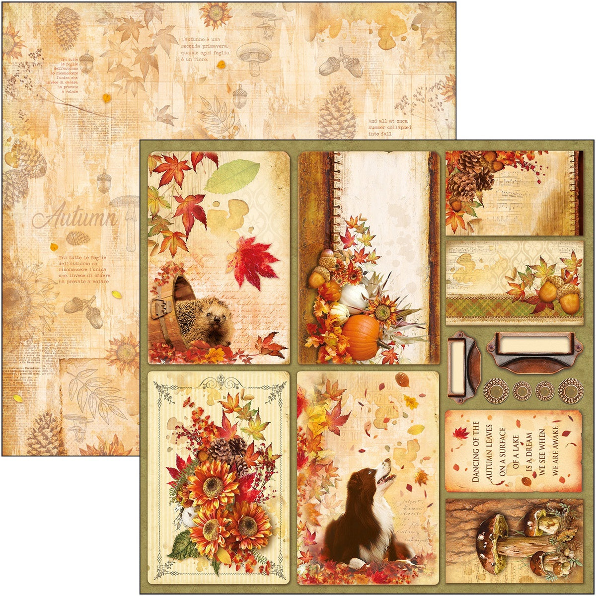 Ciao Bella Double-Sided Cardstock 90lb 12"X12" 12/Pkg - Sound Of Autumn Cards