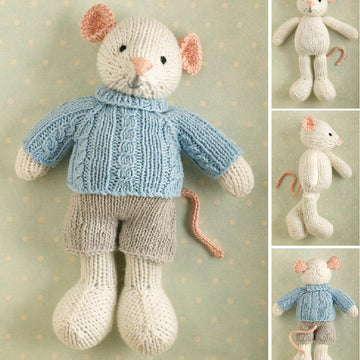 Boy mouse in a cabled sweater