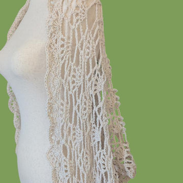 The Whispering Shells Crochet Triangle Shawl