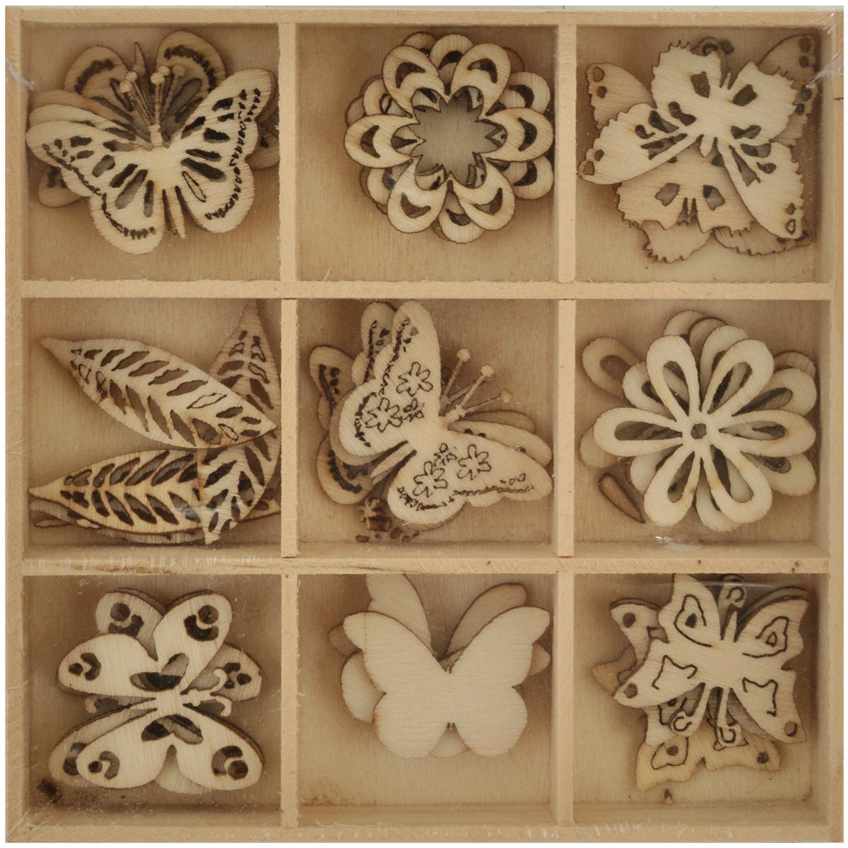Kaisercraft Lucky Dip Wooden Shapes 45/Pkg - Butterfly 1.25"
