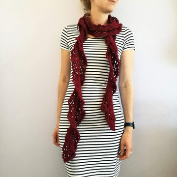 Celosia twisted lace ruffle scarf
