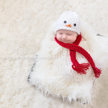 Christmas Baby  Snowman, Newborn Snowman Hat and Scarf