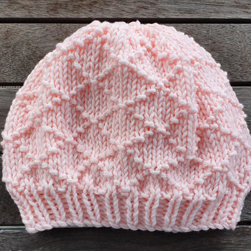Murphy - Slouchy diamond stitch beanie, sizes 2 years to man