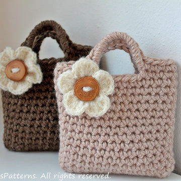 Girls crochet flower bag purse