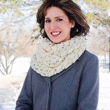 White Winter Blossom Scarf