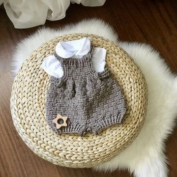 Harmony Basketweave Baby Boy & Girl Romper N 635