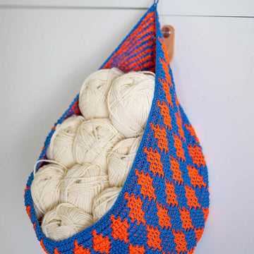 Hanging Mosaic Crochet Basket