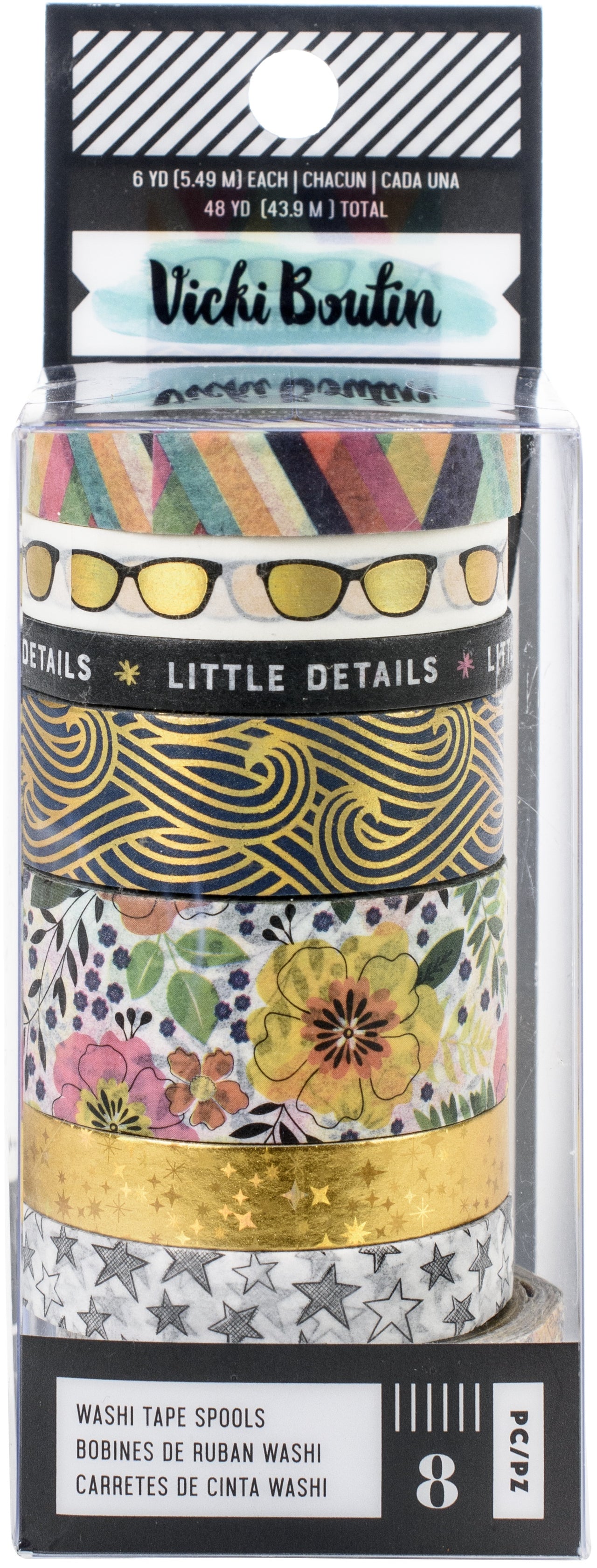 American Crafts Vicki Boutin Let's Wander Washi Tape 8/Pkg - 620640