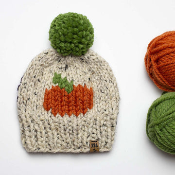 Little Pumpkin Pompom Hat Baby Children Women Halloween Fall Thanksgiving