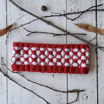 Red and White Checkerboard Headband