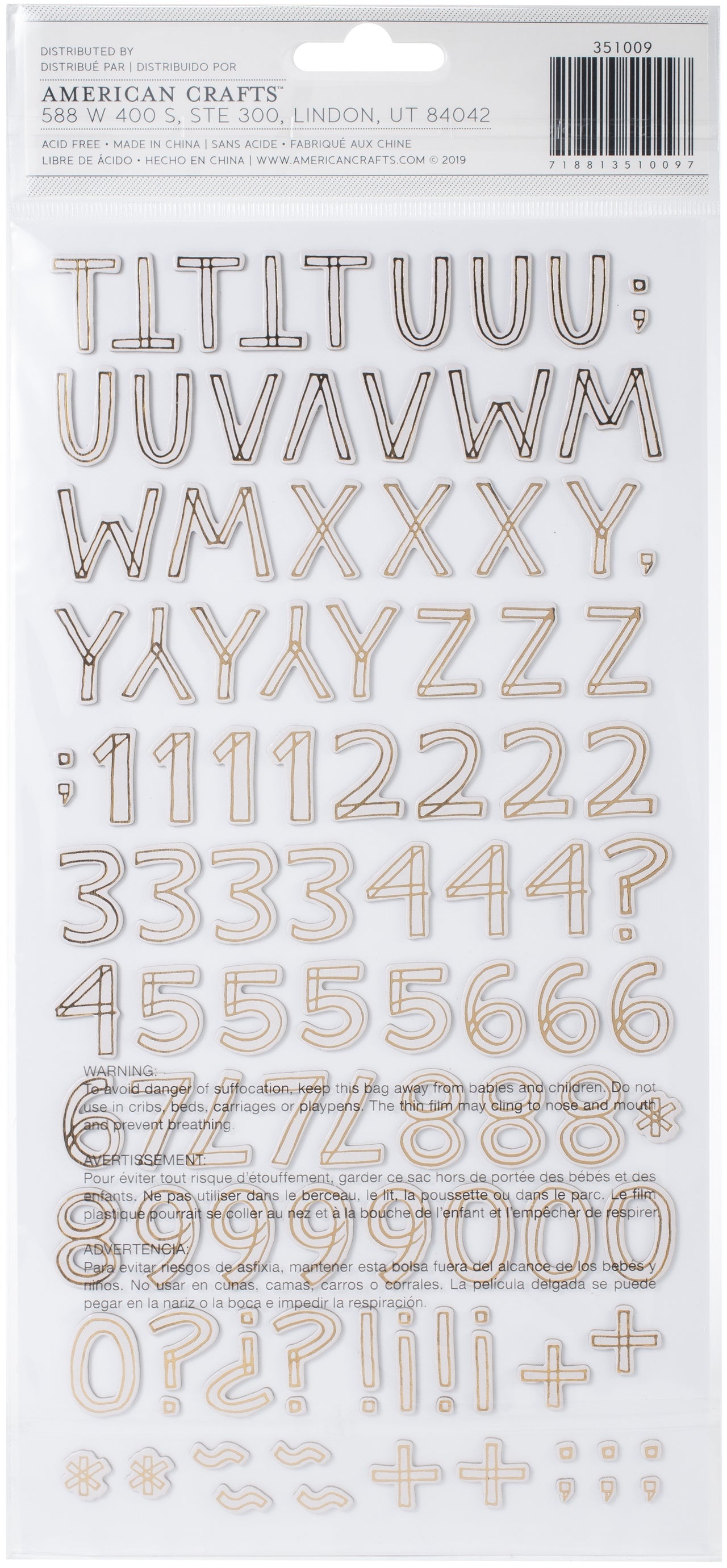 American Crafts Magical Forest Thickers Stickers 202/Pkg - Park Alpha/Foam & Cardstock