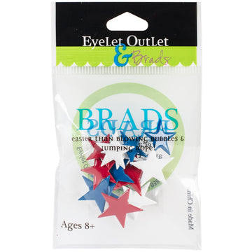 Eyelet Outlet Shape Brads 12/Pkg - Stars - Red, White & Blue