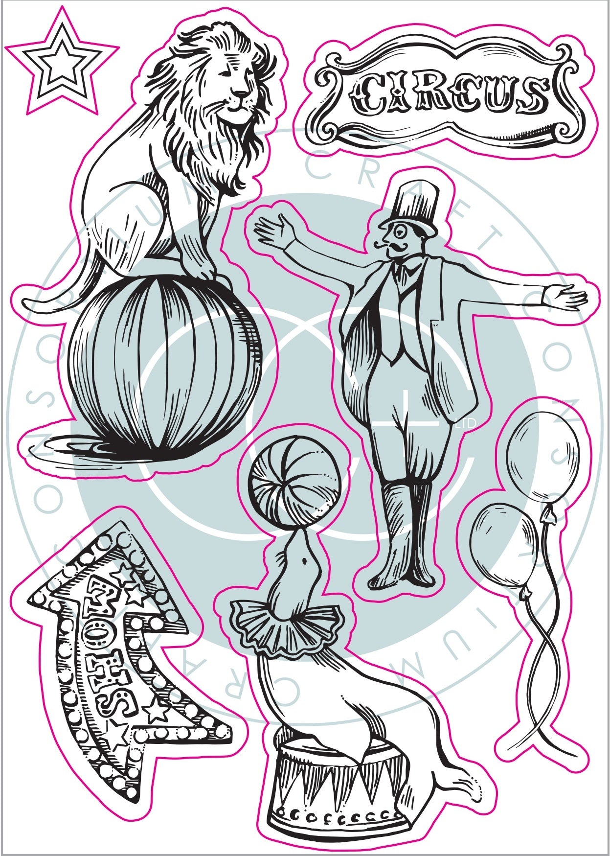 Craft Consortium A5 Clear Stamps - The Circus