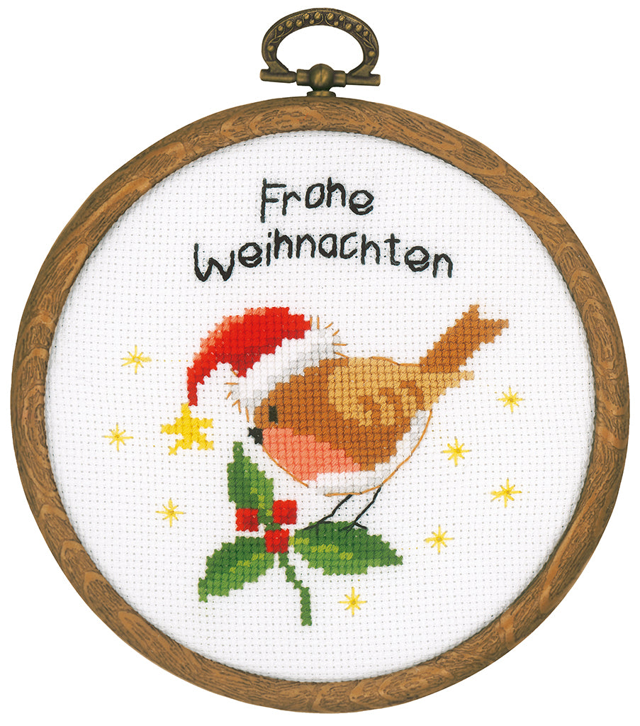 Vervaco Christmas Birds (Set of 3) Cross Stitch Kit - 10cm