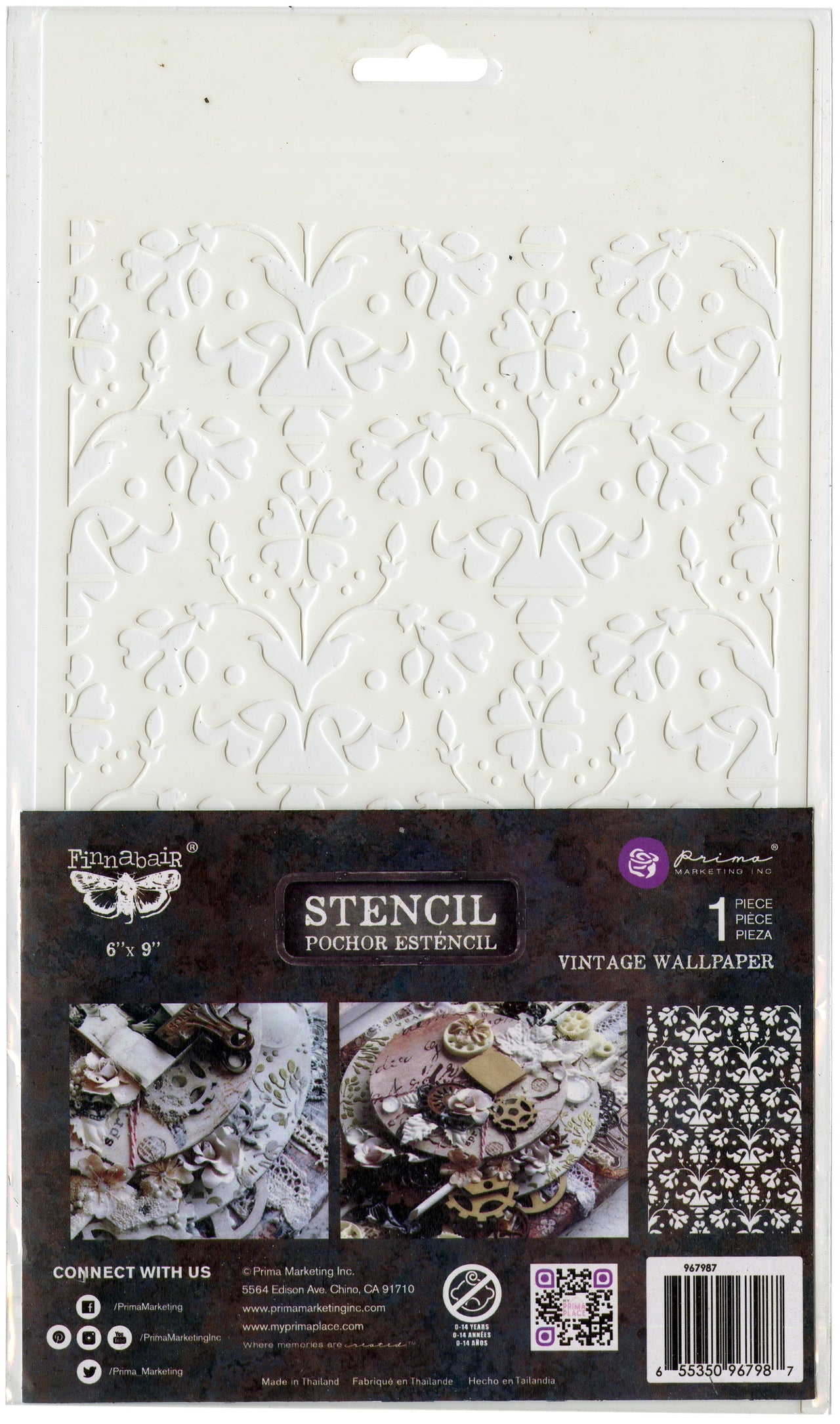 Prima Marketing Stencil 6"X9" - Vintage Wallpaper