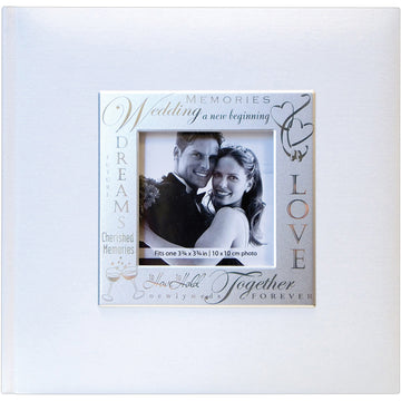 MBI Fabric Expressions Photo Album 8.5"X8.5" - Wedding - White