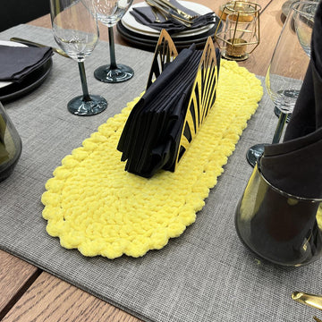 Oval Plush Easter Table Runner