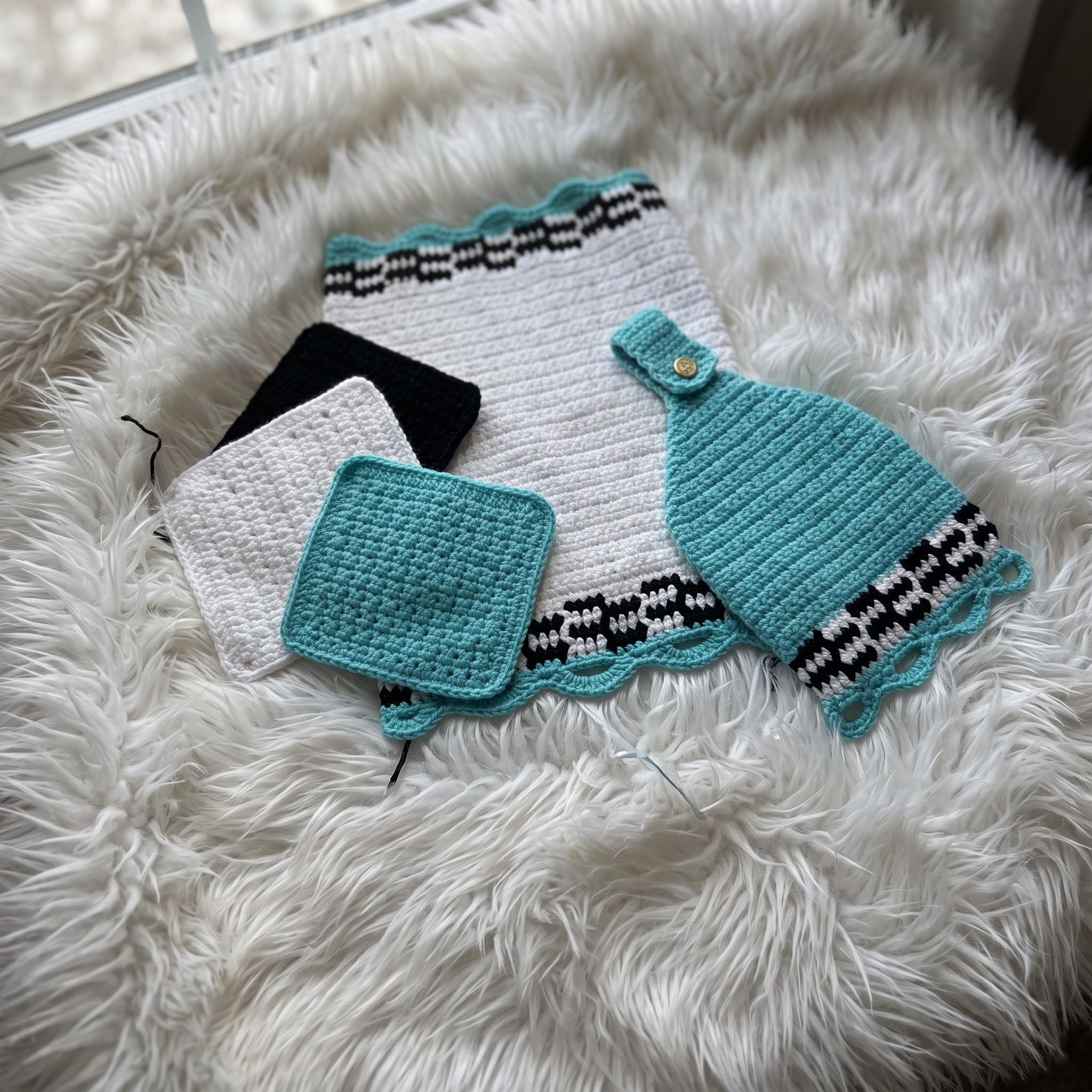 Crochet Tea Towel and Set