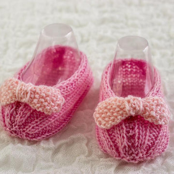 Retro Baby Girl Bow Booties