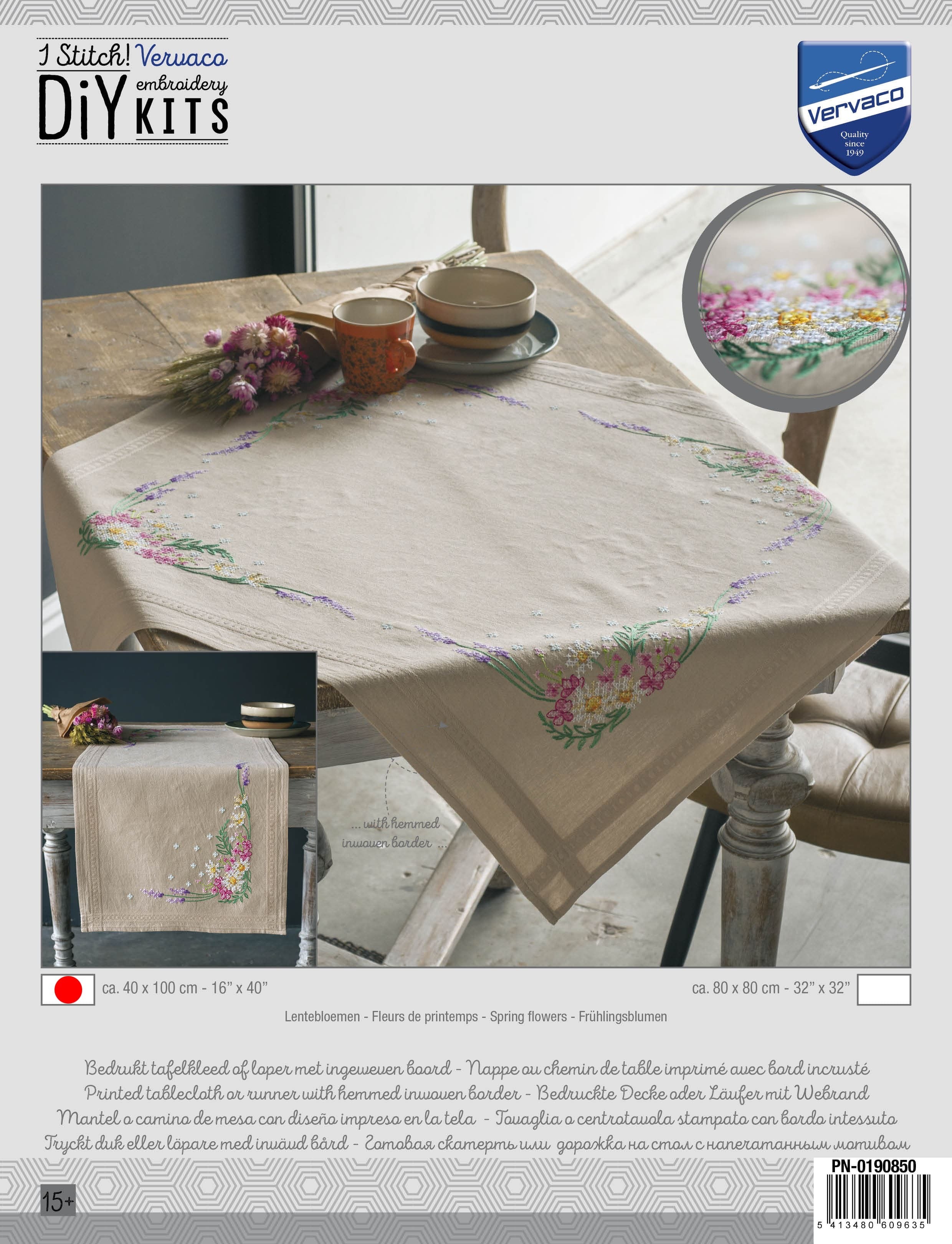 Vervaco Table Runner Kit Spring Flowers Cross Stitch Kit