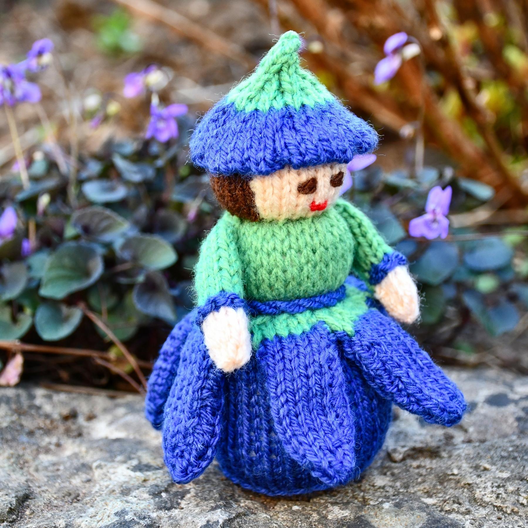 Bluebell Flower Doll Knitting Pattern - Toy Knitting Pattern