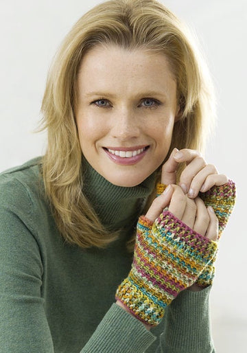 Easy Crochet Wristers in Red Heart Heart & Sole - LW1919
