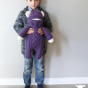 Cable Knit Teddy Bear Stuffie (2015021)