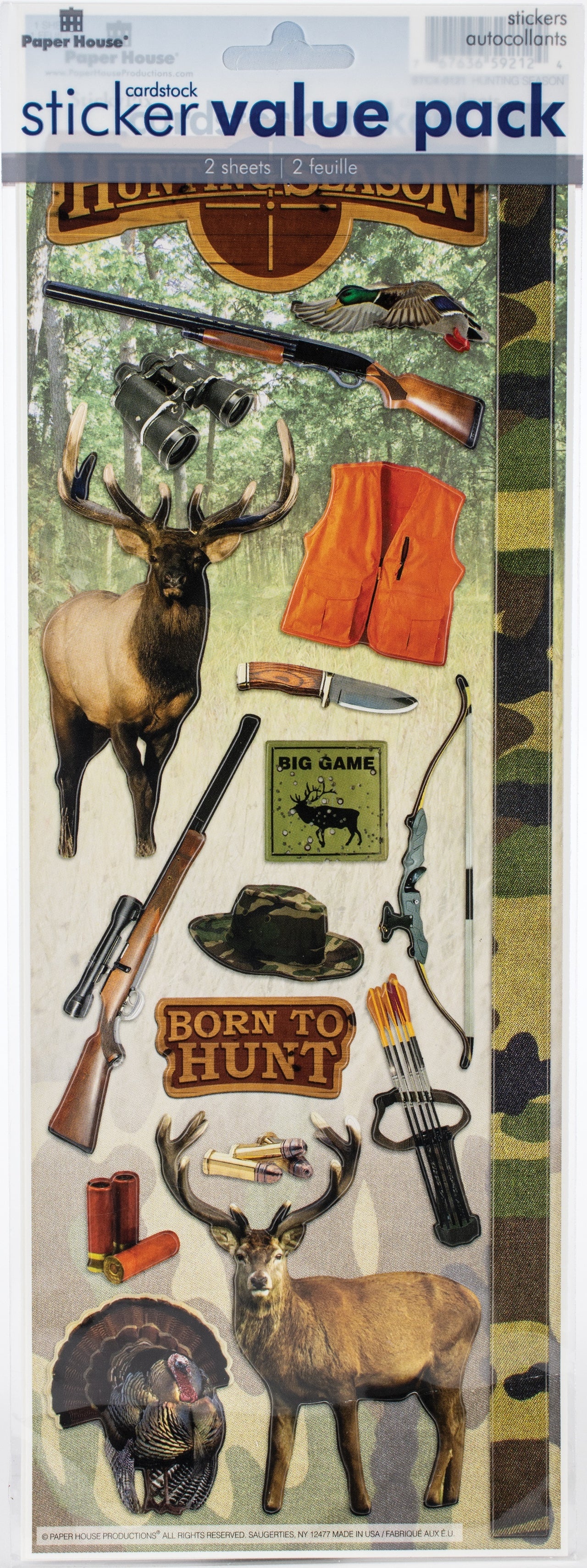Paper House Cardstock Sticker 2/Pkg - Hunting/Outdoors