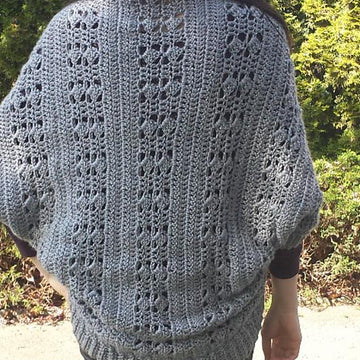 Airy Blocks Ribbed Crochet Shrug