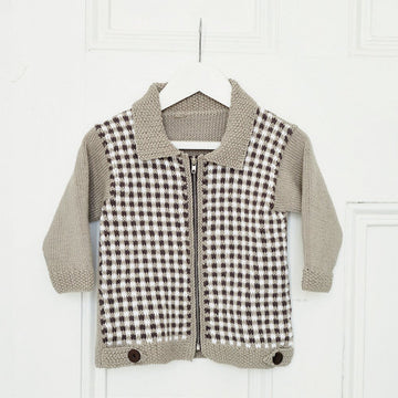Gingham Jacket - Knitting Pattern for Babies in Debbie Bliss Baby Cashmerino