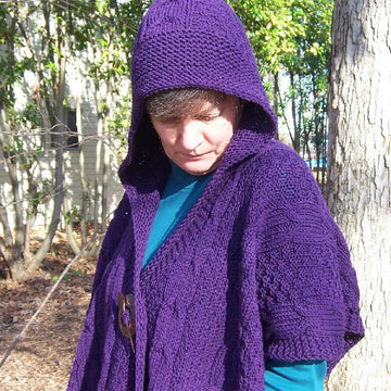 Plum Perfect Cabled Cape