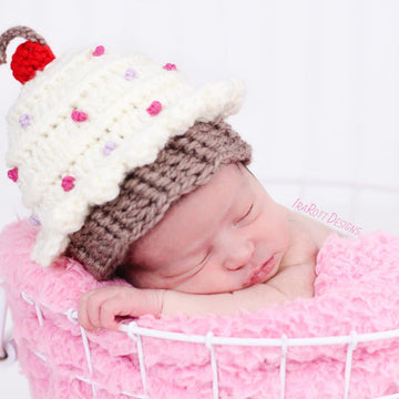 Cupcake Beanie With Cherry on Top