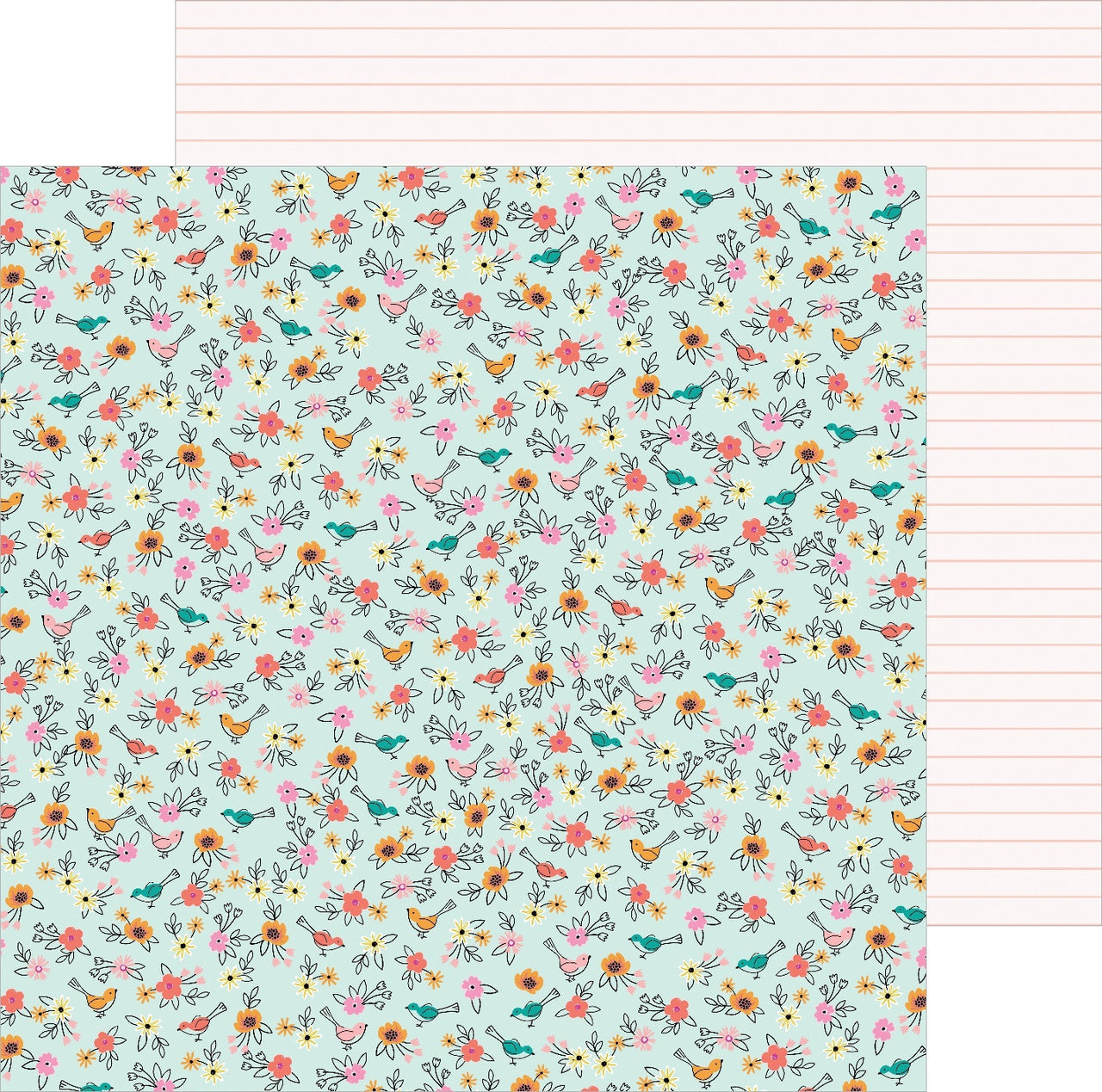 American Crafts Jen Hadfield Hey, Hello Double-Sided Cardstock 12"X12" 25/Pkg - Birdies