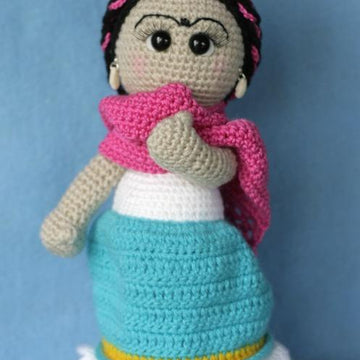 Friducha in Tehuana Dress Amigurumi Doll