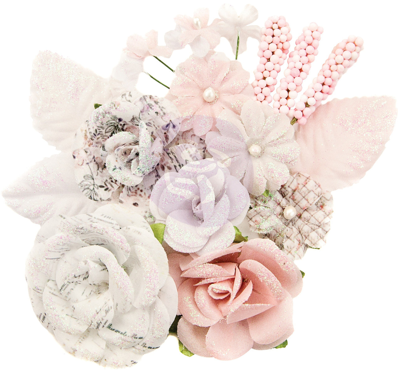 Prima Marketing Fabric Flowers - Fragrand Symphony/Lavender Frost, 14/Pkg