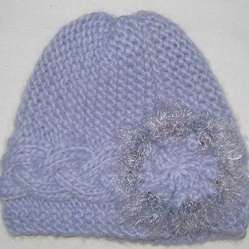 Cable Hat with Flower