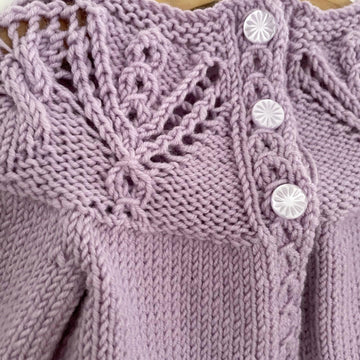 Lace Yoke Baby Cardigan